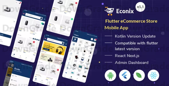 Econix v1.1 - Flutter eCommerce Store Mobile App + React Node Admin Dashboard